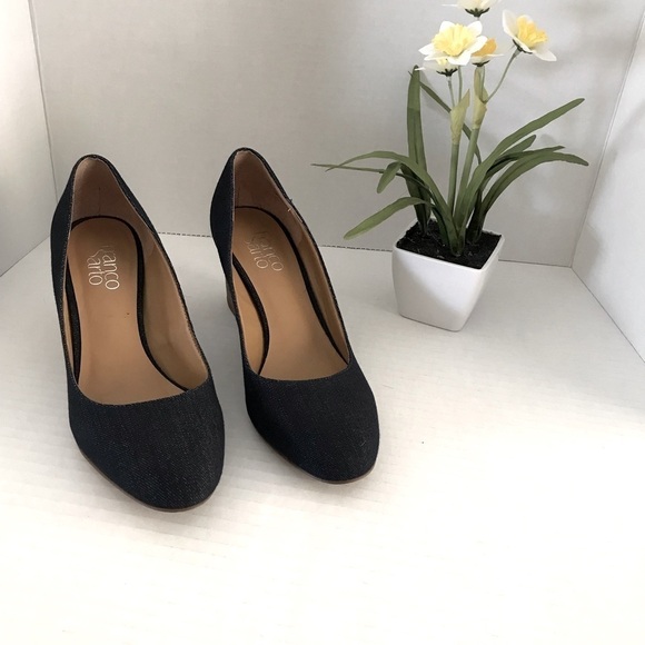 NWT - Franco Sarto Optimum Blue Denim Slip On Pump - Picture 2 of 10